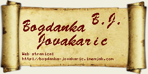 Bogdanka Jovakarić vizit kartica